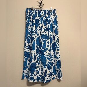 Cider Blue and White Wide Leg Pants